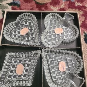 Glass Heart and Square Shaped Dishes
